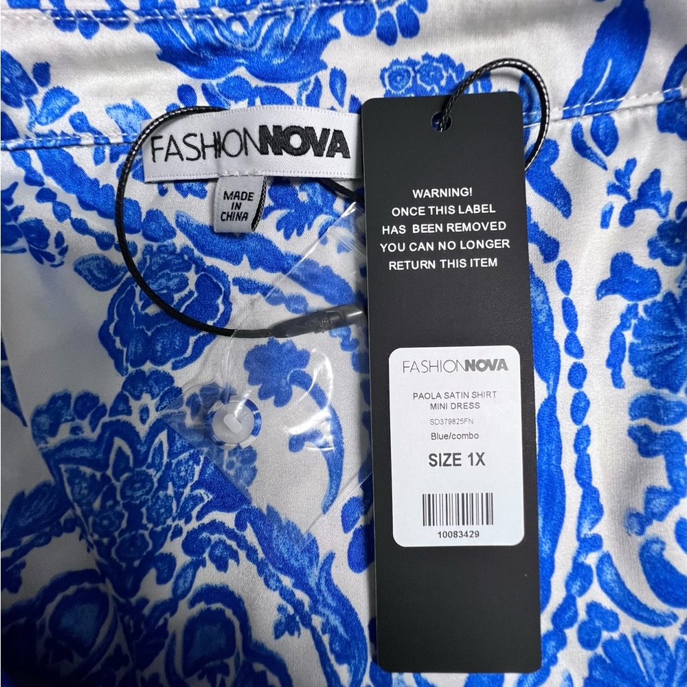 Fashion Nova Blue and White Mini Dress - Picture 7 of 12